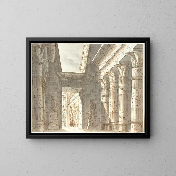 Egyptian Temple Painting - Aron Wallick — framed artwork on a wall