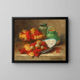 ArthurAlfred Brunel de Neuville - Still life with currant and a green pitcher.webp