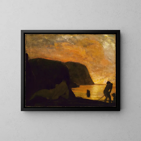Een ochtend groter - Arthur Bowen Davies — ingelijst kunstwerk aan de muur