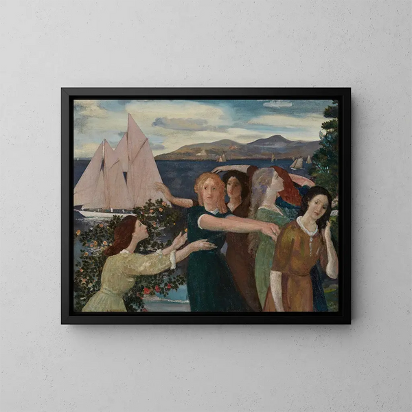 Door de haven - Arthur Bowen Davies — ingelijst kunstwerk aan de muur