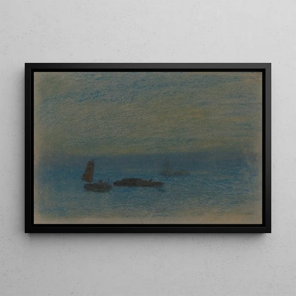 Boten bij nacht - Arthur Bowen Davies — ingelijst kunstwerk aan de muur