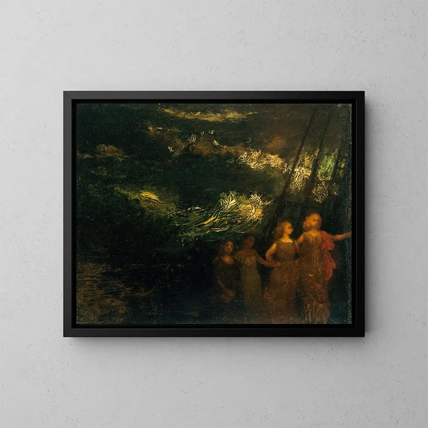 Le Voyage - Arthur Bowen Davies — ingelijst kunstwerk aan de muur