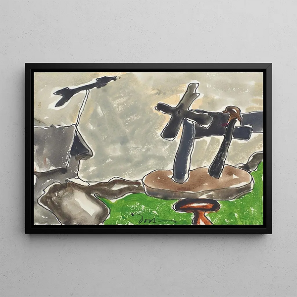 Landschap met windwijzer - Arthur Dove — ingelijst kunstwerk aan de muur