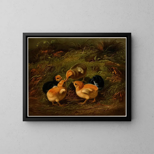Poules - Arthur Fitzwilliam Tait — framed artwork on a wall