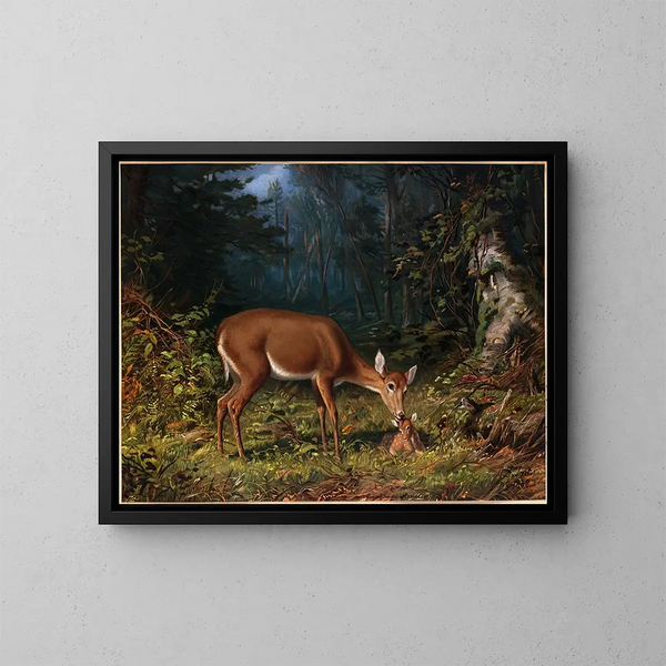 Motherly Love - Arthur Fitzwilliam Tait — framed artwork on a wall