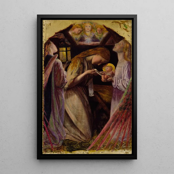 The Nativity - Arthur Hughes — framed artwork on a wall