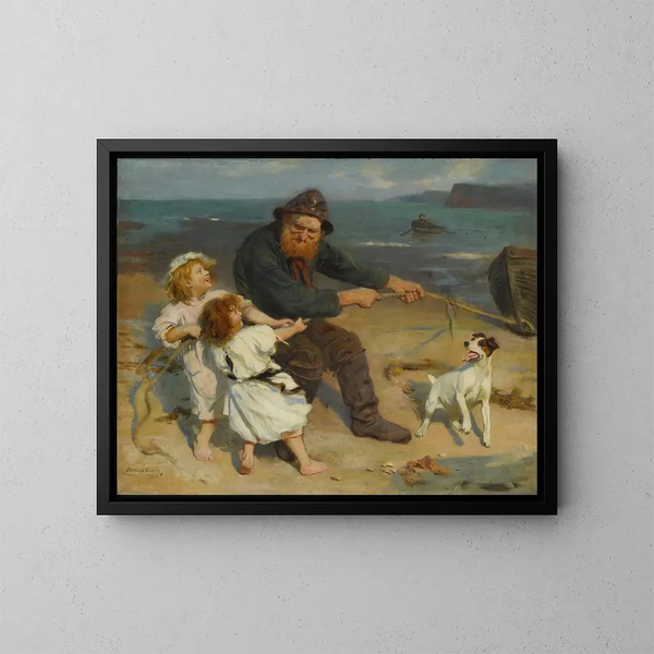 A port scene - Arthur John Elsley — framed artwork on a wall