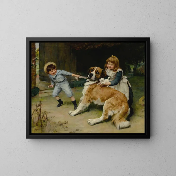 Ami ou ennemi - Arthur John Elsley — framed artwork on a wall