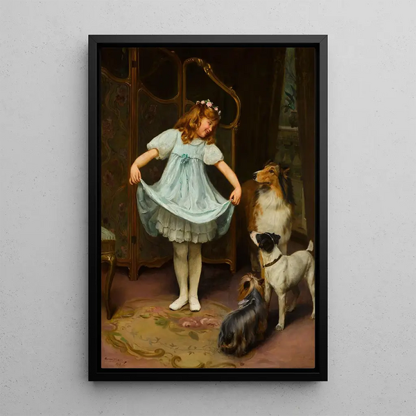 La nouvelle robe - Arthur John Elsley — framed artwork on a wall