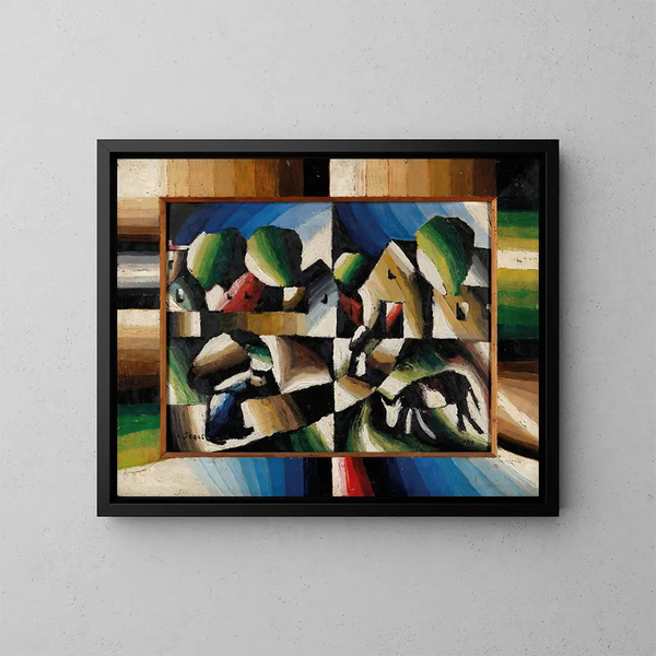 Les porteuses de charge - Arthur Segal — framed artwork on a wall