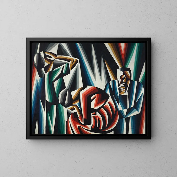 Three Figures - Arthur Segal — framed artwork on a wall