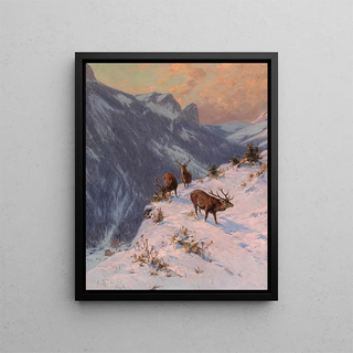 Arthur Thiele - A Red Deer in Winter.webp