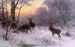 van wilde dieren in het winterbos - Arthur Thiele — weergave van het kunstwerk