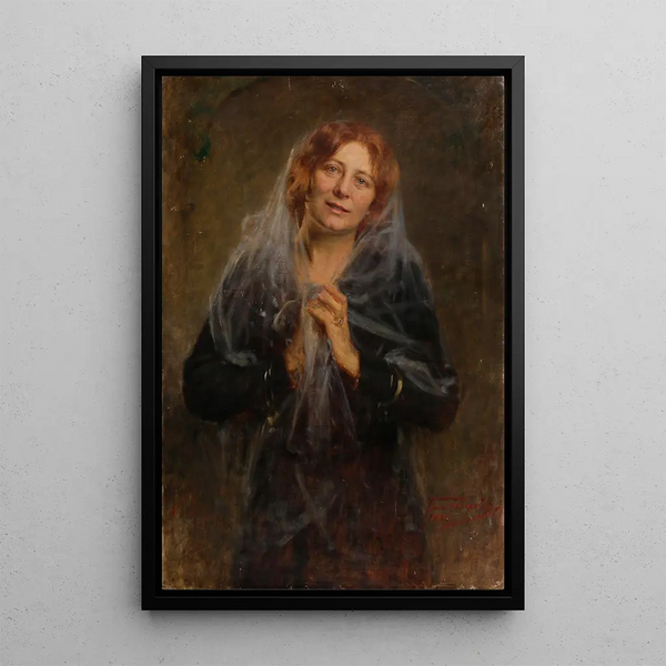 Reproduction of the painting Portrait of a lady with veil L'épouse de l'artiste - Arthur von Ferraris