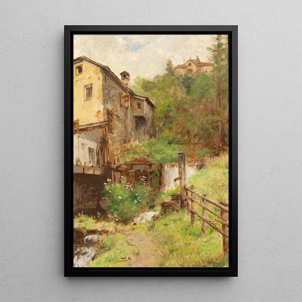 The Old Mill - Arthur von Ferraris — framed artwork on a wall
