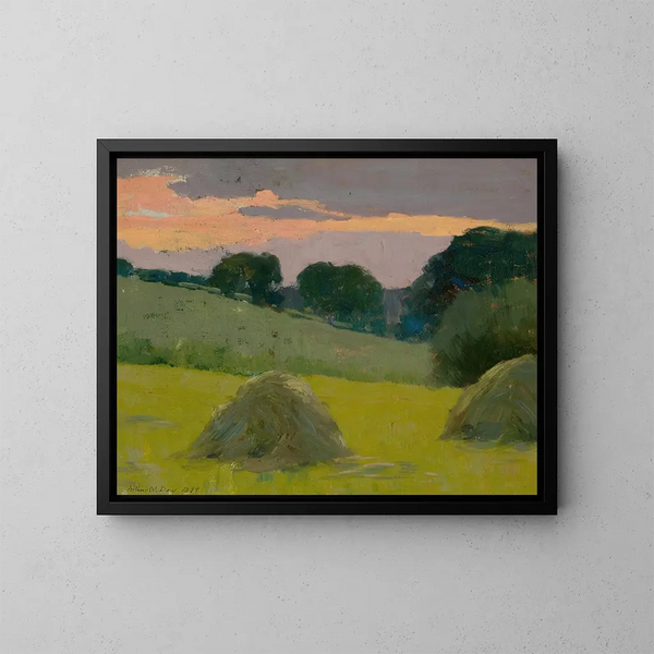 Hay Bales - Arthur Wesley Dow — framed artwork on a wall