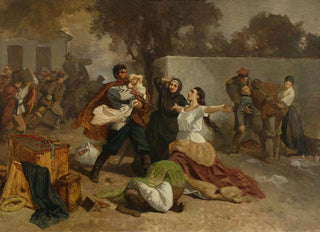 Artur Grottger - Fire of a manor house near Miechw.webp