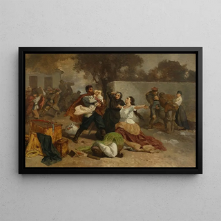 Artur Grottger - Fire of a manor house near Miechw.webp