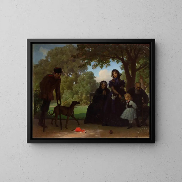 In the Saxon Garden - Artur Grottger — framed artwork on a wall