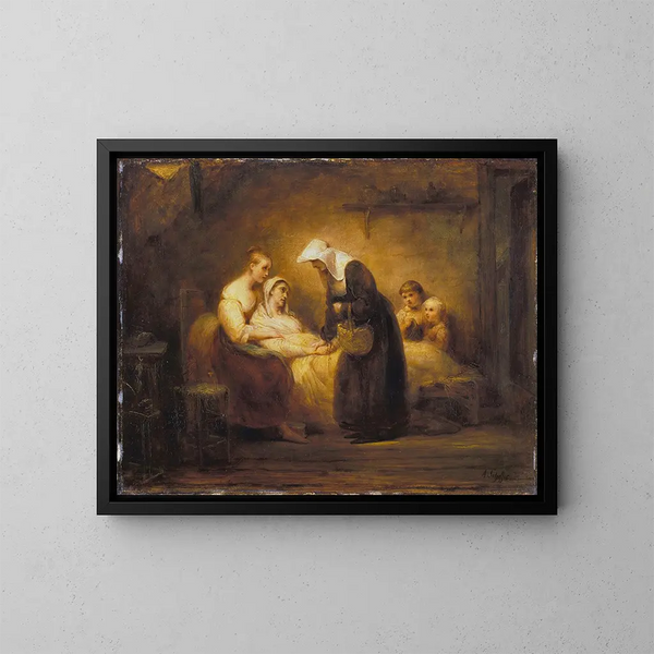 De Zuster van Barmhartigheid - Ary Scheffer — ingelijst kunstwerk aan de muur