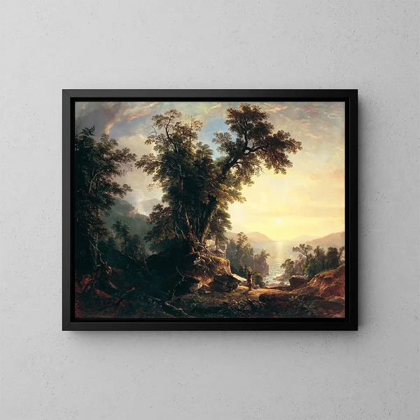 Les vêpres indiennes - Asher Brown Durand — framed artwork on a wall