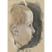 Reproductie van het schilderij Portret van Anna Allebé - August Allebé