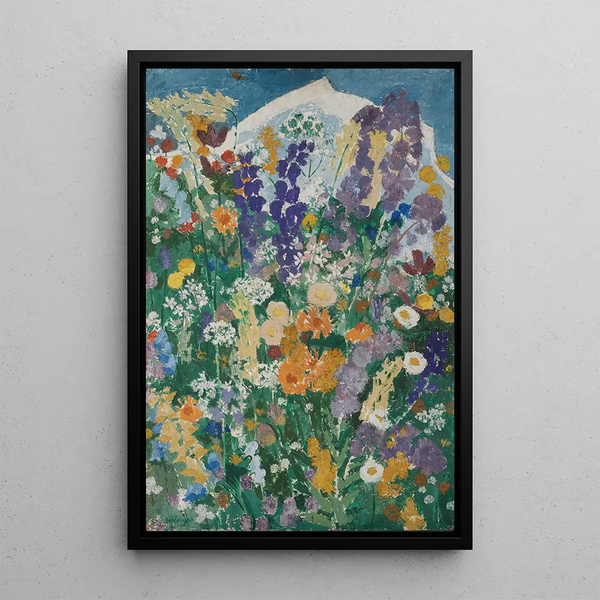 Reproductie van het schilderij Bloemen op de berg - August Babberger