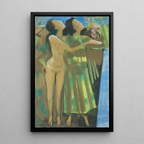 Reproductie van het schilderij Feest van de jeugd twee vrouwen - August Babberger