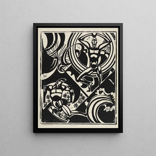 Jonge mensen in de natuur III - August Babberger — ingelijst kunstwerk aan de muur