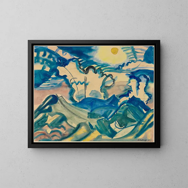 Landscape at Klausenpass Afternoon - August Babberger — framed artwork on a wall