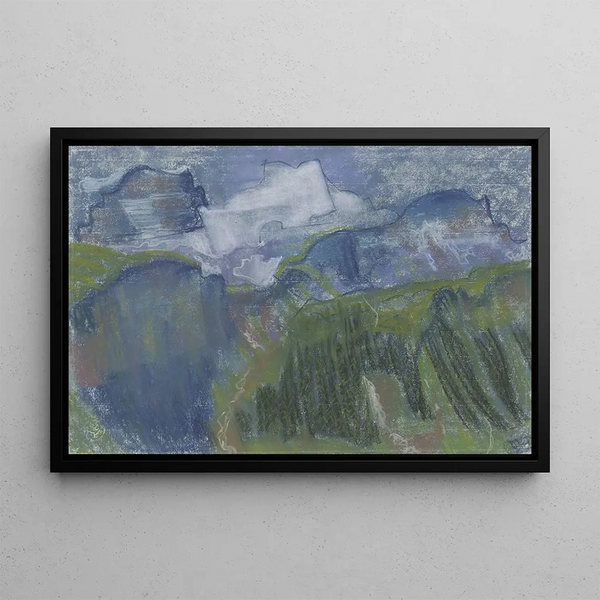 Mountain Landscape Painting - August Babberger — framed artwork on a wall