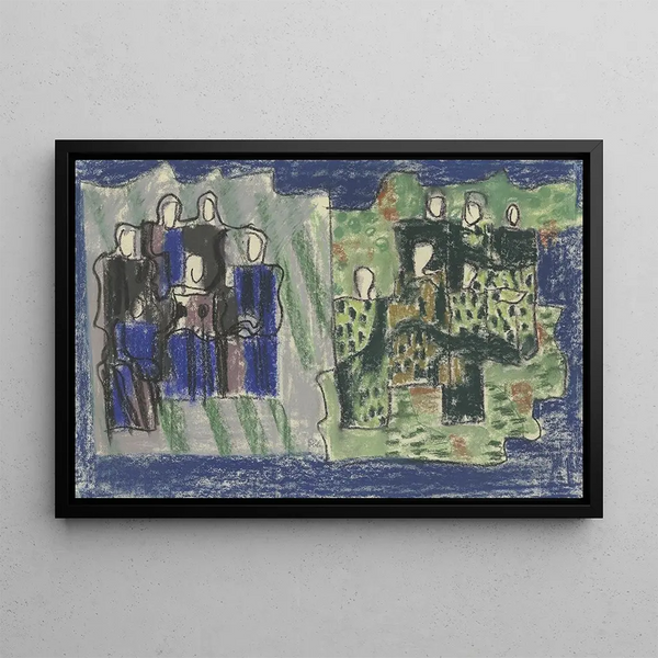 Twee vrouwelijke groepen - August Babberger — ingelijst kunstwerk aan de muur