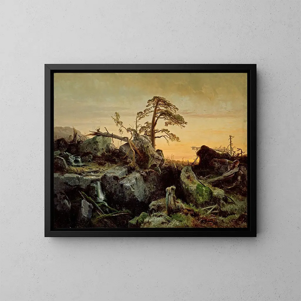 Landscape Painting - August Cappelen — framed artwork on a wall