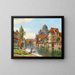 Oude Neurenberg, uitzicht op de synagoge vanaf de rivier de Pegnitz - August Fischer — ingelijst kunstwerk aan de muur