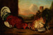 Gevecht van hanen - August Friedrich — weergave van het kunstwerk