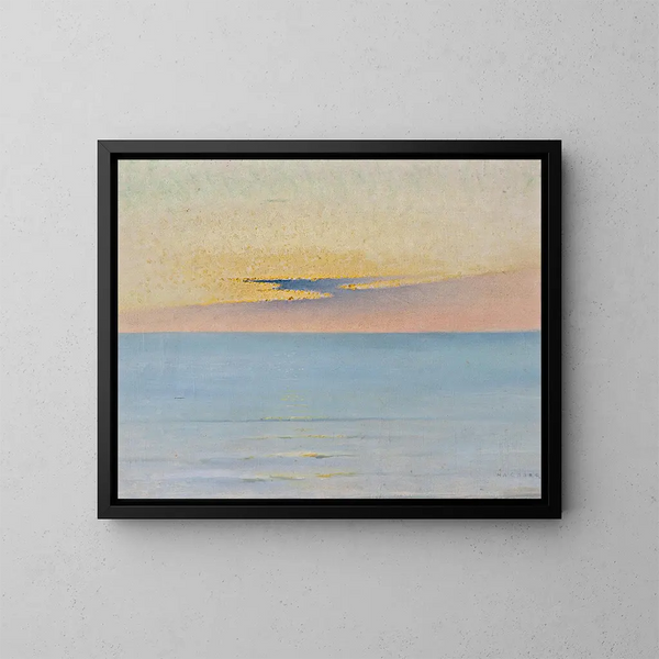 Sunset Sea Painting - August Hagborg — framed artwork on a wall