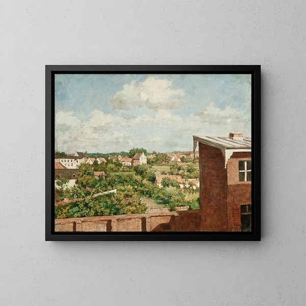 View of Düsseldorf - August Jernberg — framed artwork on a wall