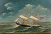 Brig Hermine von Ueckermünde onder kapitein R. Franck - August Lasczky — weergave van het kunstwerk