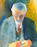 Studie van portret van Bernhard Koehler - August Macke — weergave van het kunstwerk