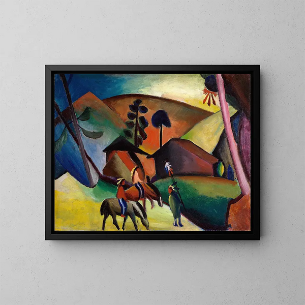 Indianen te paard - August Macke — ingelijst kunstwerk aan de muur