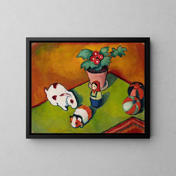 De speelgoedjes van Little Walter - August Macke — ingelijst kunstwerk aan de muur
