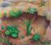 Kleine planten in het bos - August Macke — weergave van het kunstwerk