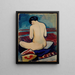 van een zittend naakt met een kussen - August Macke — ingelijst kunstwerk aan de muur