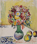 Natuurlijke stilte met bloemen en de drie appels - August Macke — weergave van het kunstwerk