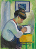 Vrouw die schrijft - August Macke — weergave van het kunstwerk