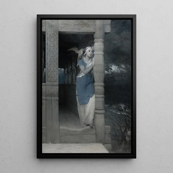 La plainte d'Ingeborg, extrait de la saga de Frithiof - August Malmström — framed artwork on a wall