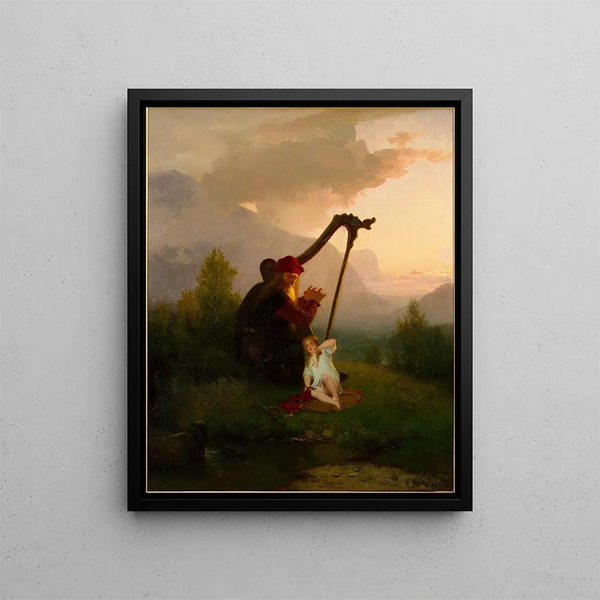 The King Heimer and Aslög - August Malmström — framed artwork on a wall