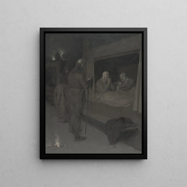 Njal Bergthora and Thord Karisson decide to be burned alive - August Malmström — framed artwork on a wall