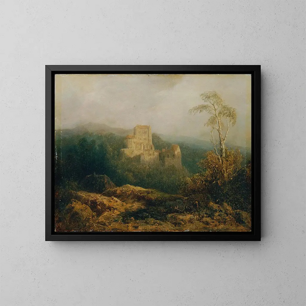 The mountain castle - August Piepenhagen — framed artwork on a wall