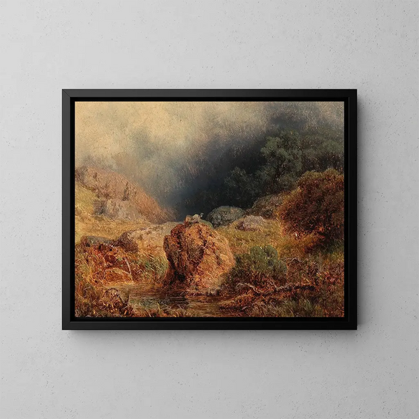 Storm imminent in the mountains - August Piepenhagen — framed artwork on a wall